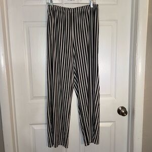 Melissa Paige Black/White Striped Pants - Women's XL